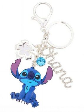 New Blue Stitch Character Keychain Bag Charm with Crystal Accent